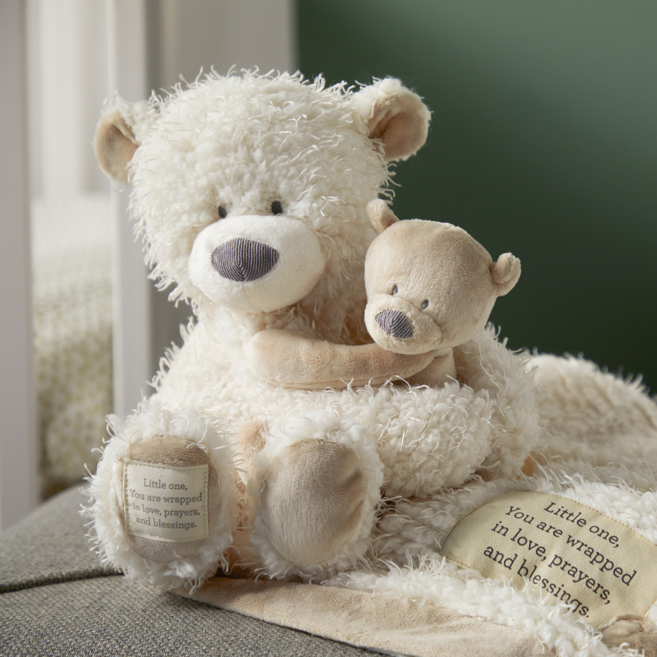 Wrapped in Prayer Little One Blessings Neutral Blanket 30" x 40" thumbnail