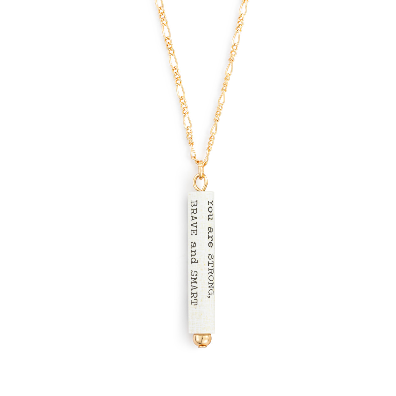 Strong Brave Smart Quote Necklace thumbnail