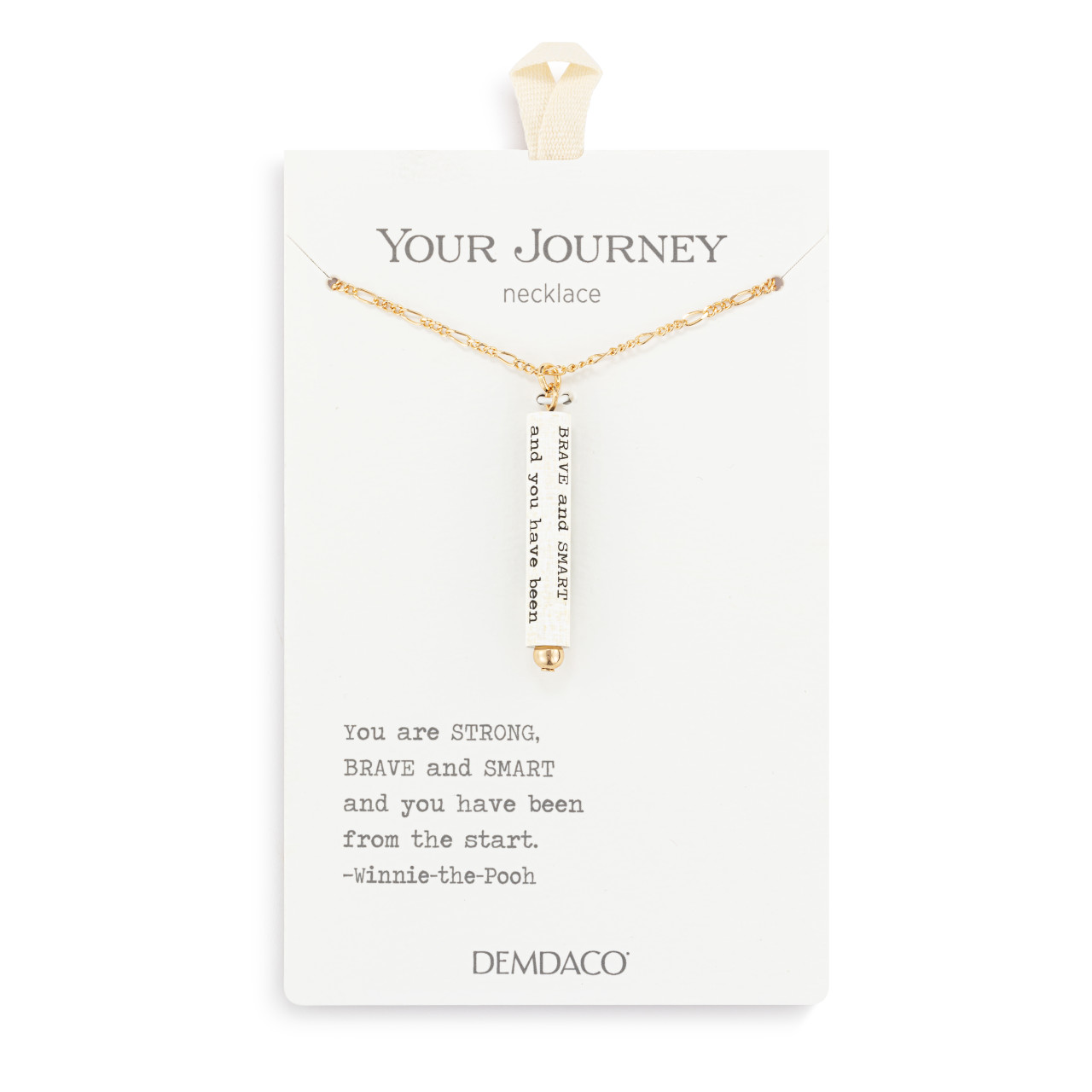 Strong Brave Smart Quote Necklace thumbnail