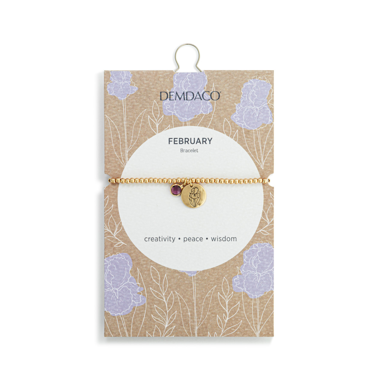 Birthstone Charm Bracelet - February thumbnail