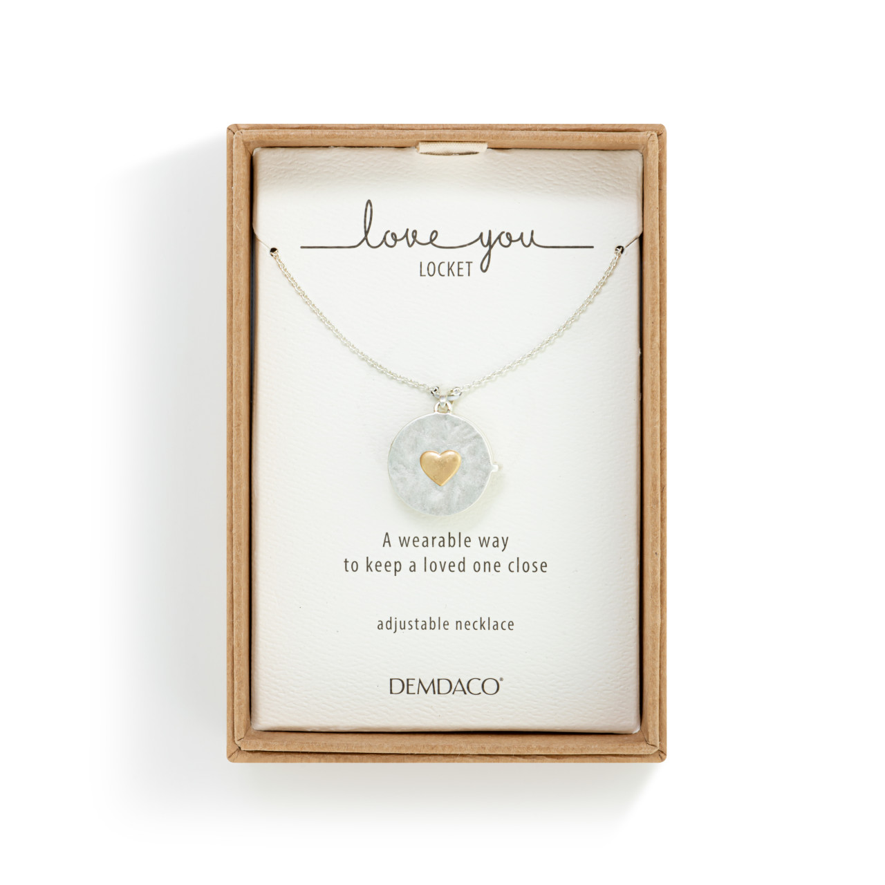 Love you Locket Necklace - Silver thumbnail