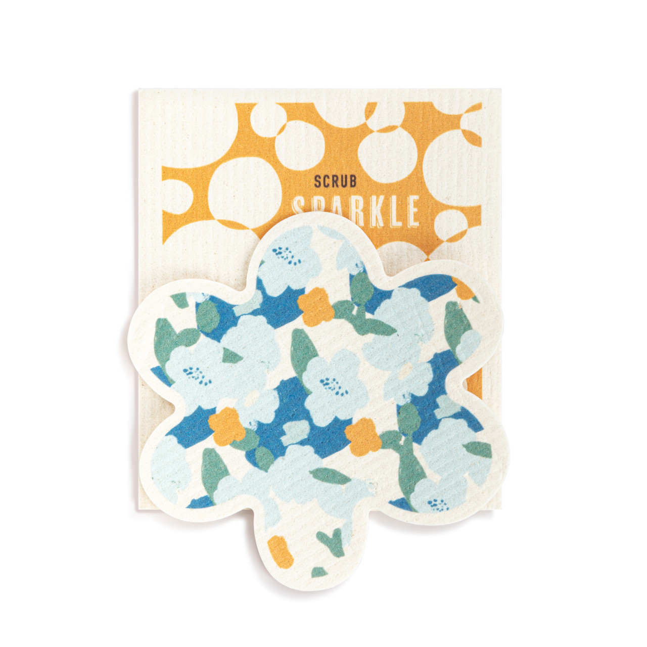 Flower BioDishCloths Blue Orange Poppy thumbnail