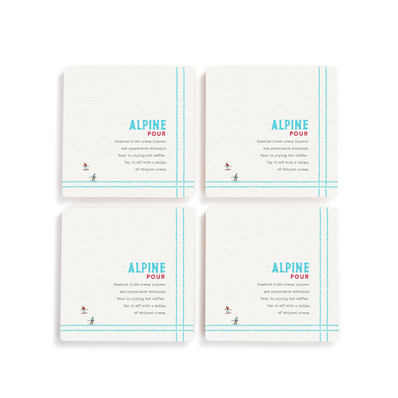 Recipes Alpine Pour Coasters - Set of 4 thumbnail
