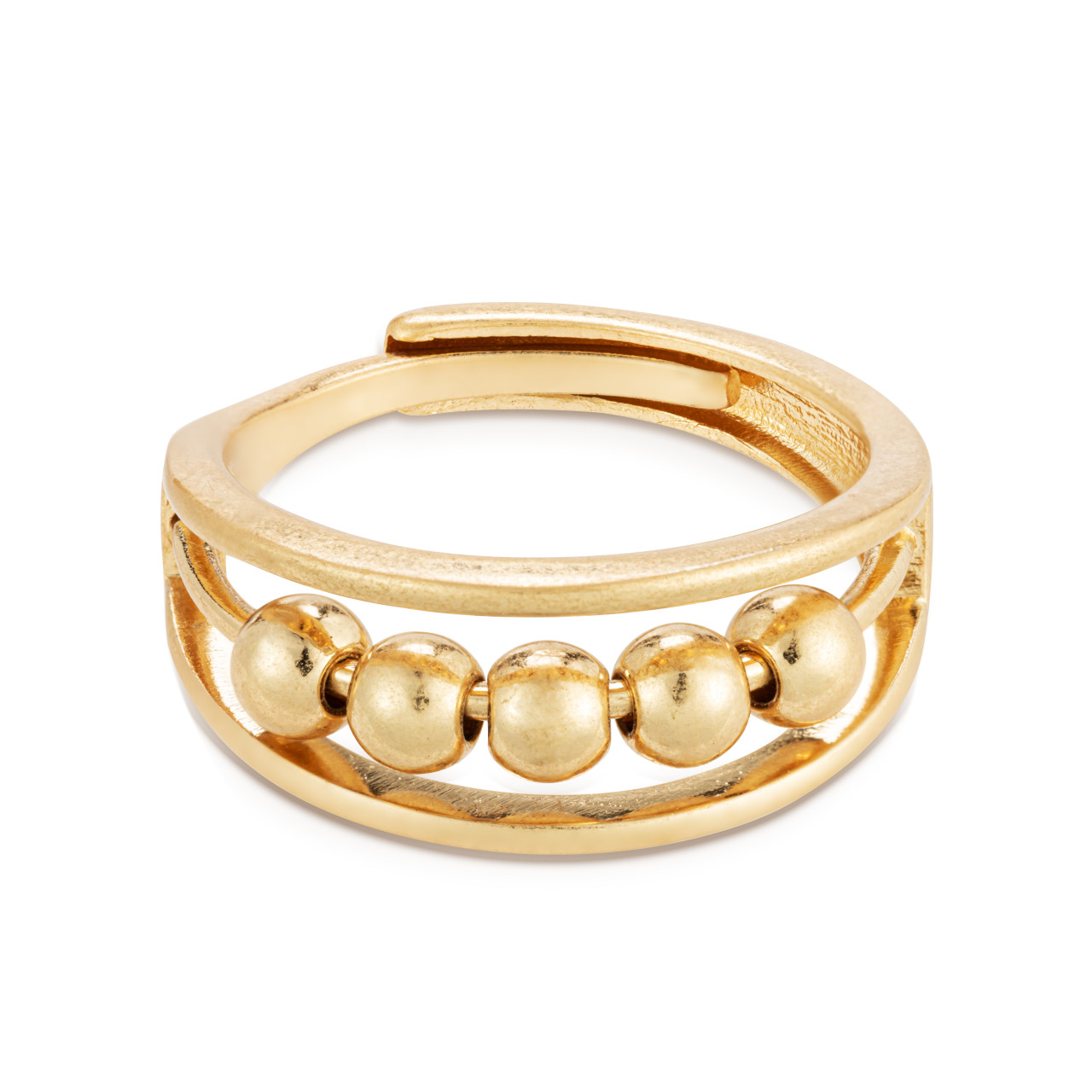 BeCalm Gold Adjustable Spinning Fidget Ring 1" thumbnail