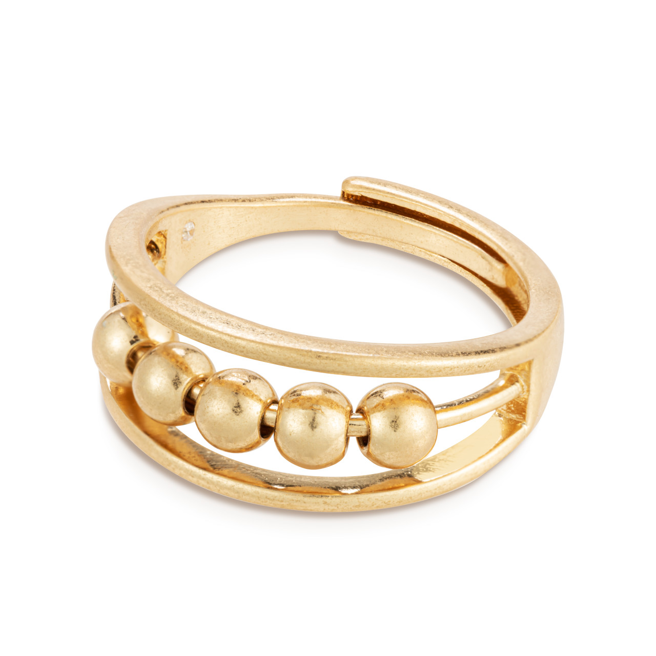 BeCalm Gold Adjustable Spinning Fidget Ring 1" thumbnail