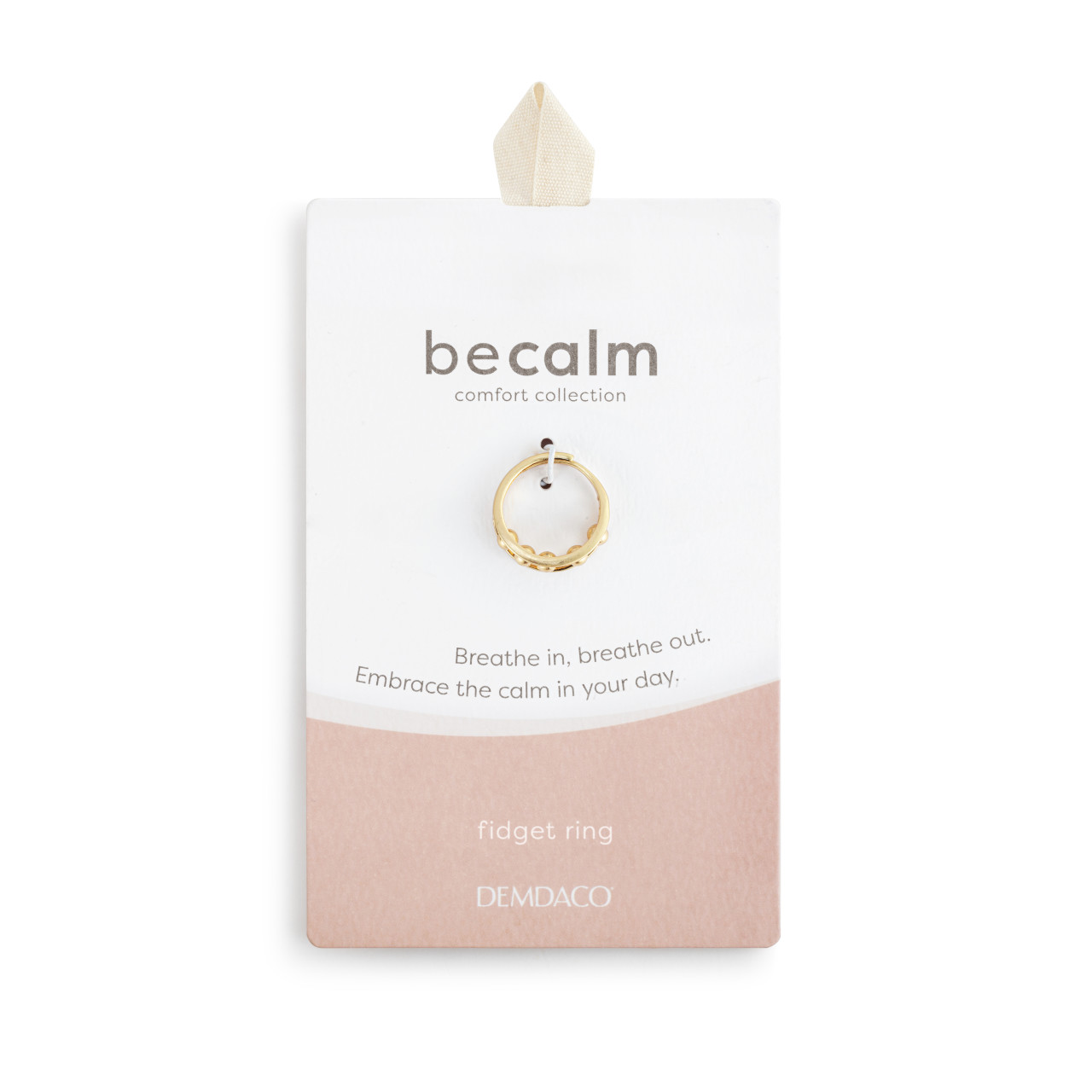 BeCalm Gold Adjustable Spinning Fidget Ring 1" thumbnail