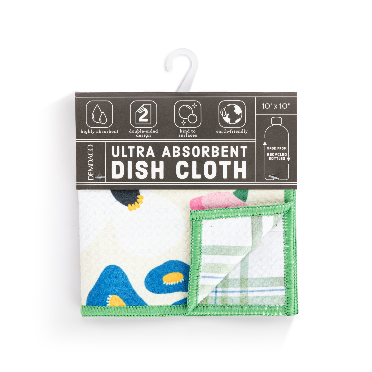 Green Plaid Absorbent 2-Sided DishCloth thumbnail