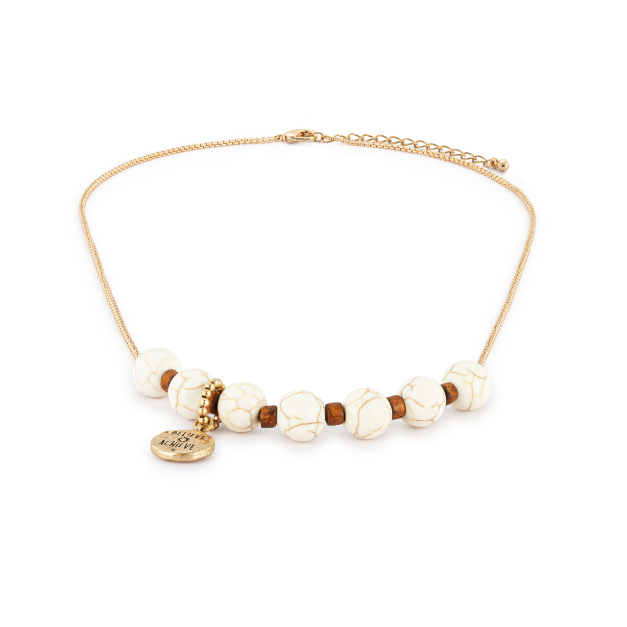 7 Days Tracker Necklace - Ivory and Gold thumbnail