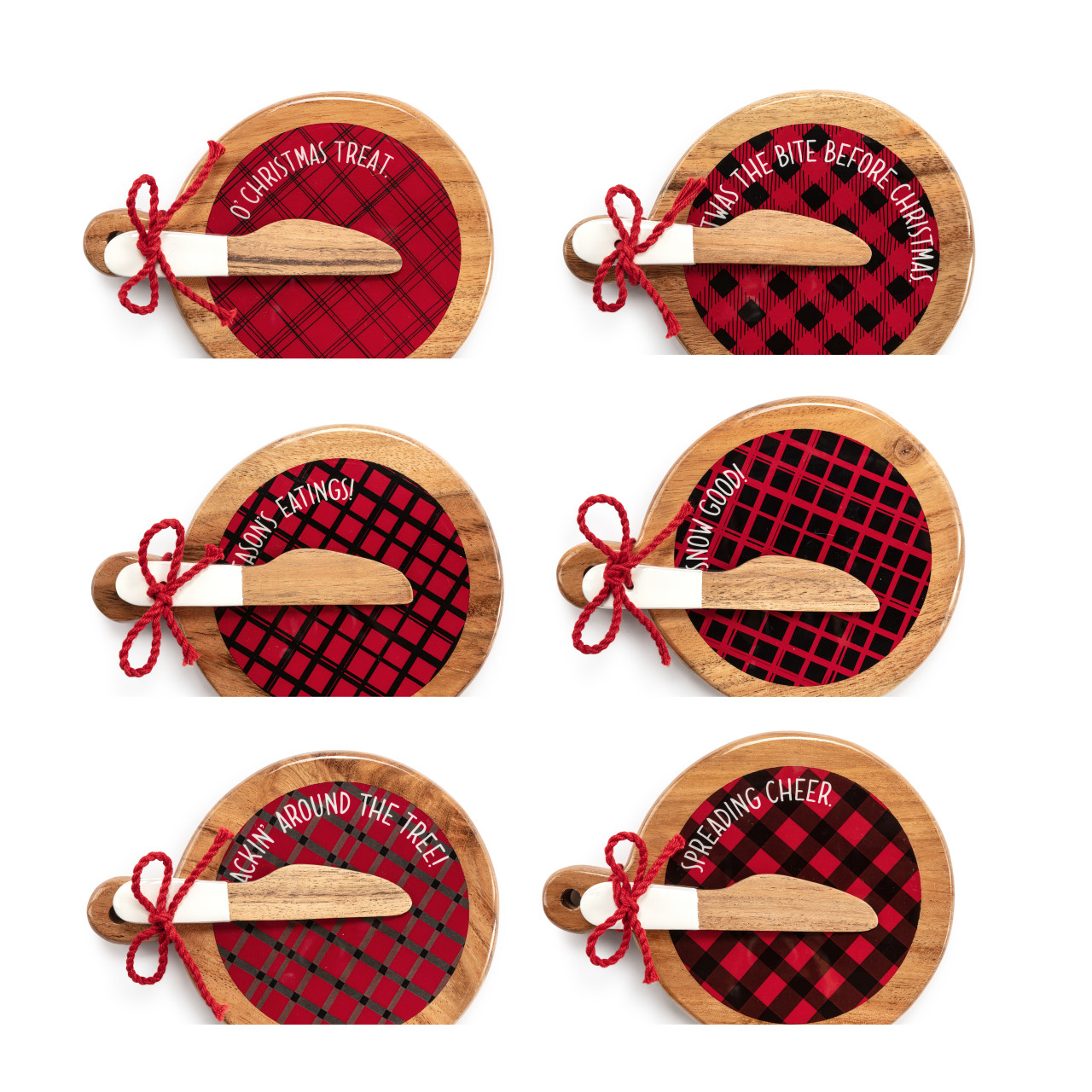 Plaid Mini Wood Serving Board - 6 Assorted thumbnail