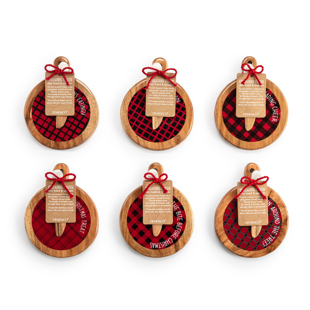 Plaid Mini Wood Serving Board - 6 Assorted thumbnail