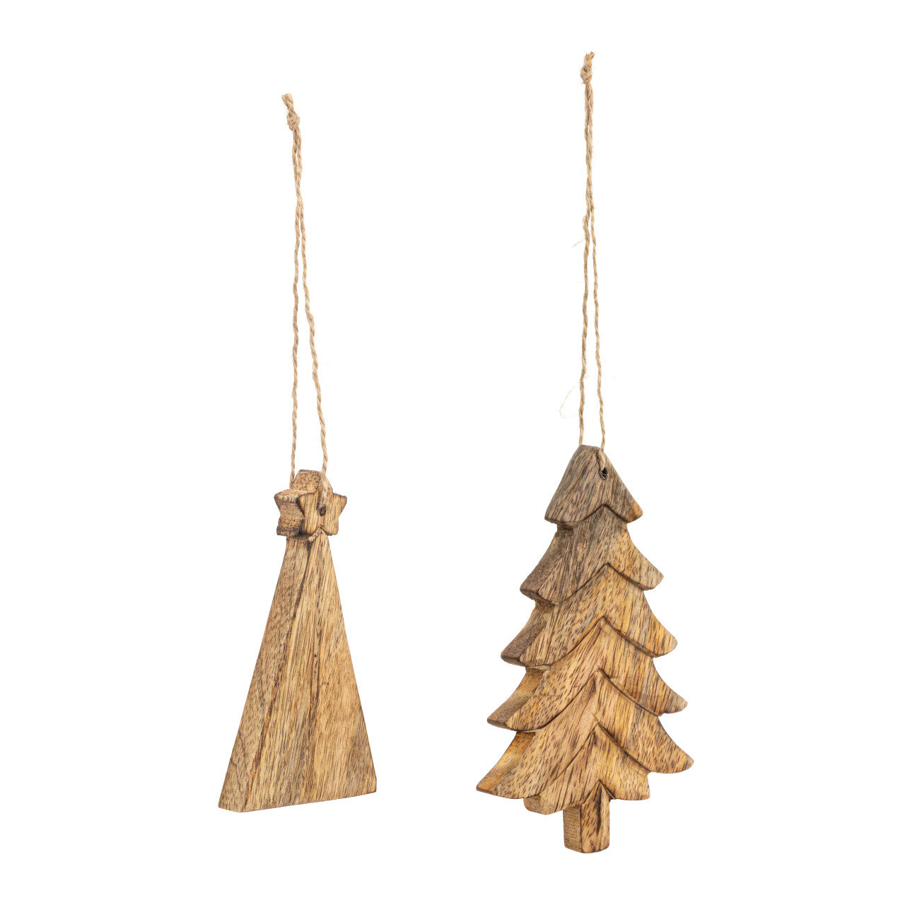 Rustic Wood Tree Ornaments - 2 Assorted thumbnail