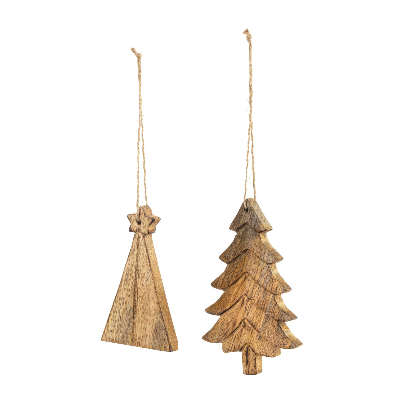 Rustic Wood Tree Ornaments - 2 Assorted thumbnail
