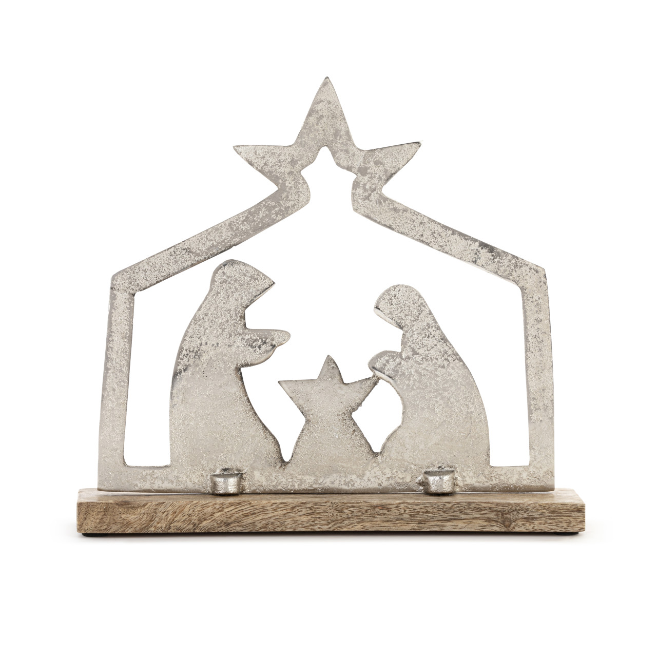 Metal and Wood Holy Family thumbnail