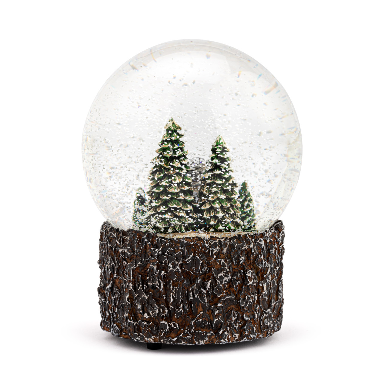 Musical Snowman and Tree Wood Base Snow Globe thumbnail