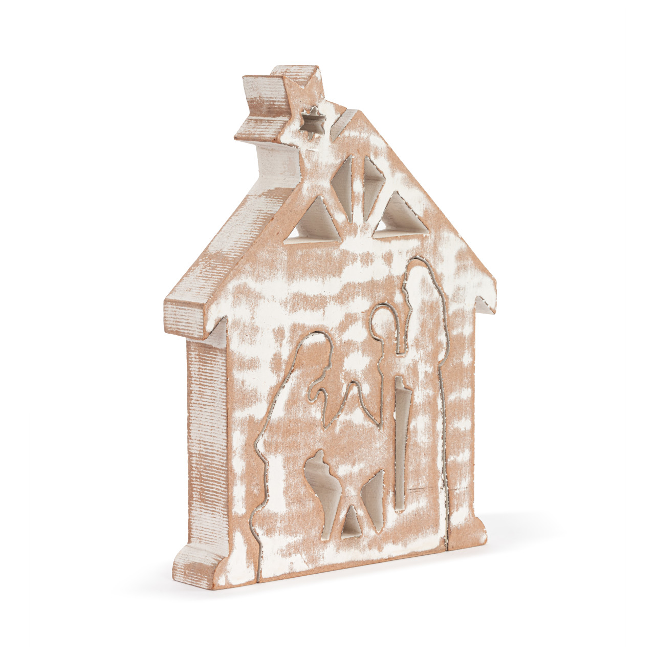 Whitewashed Wood 2-Piece Nativity thumbnail