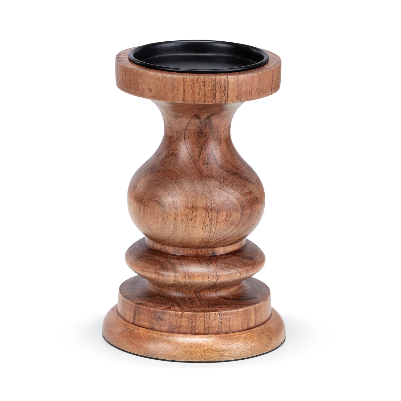 Acacia Wood Pillar Candle Holder - Small thumbnail