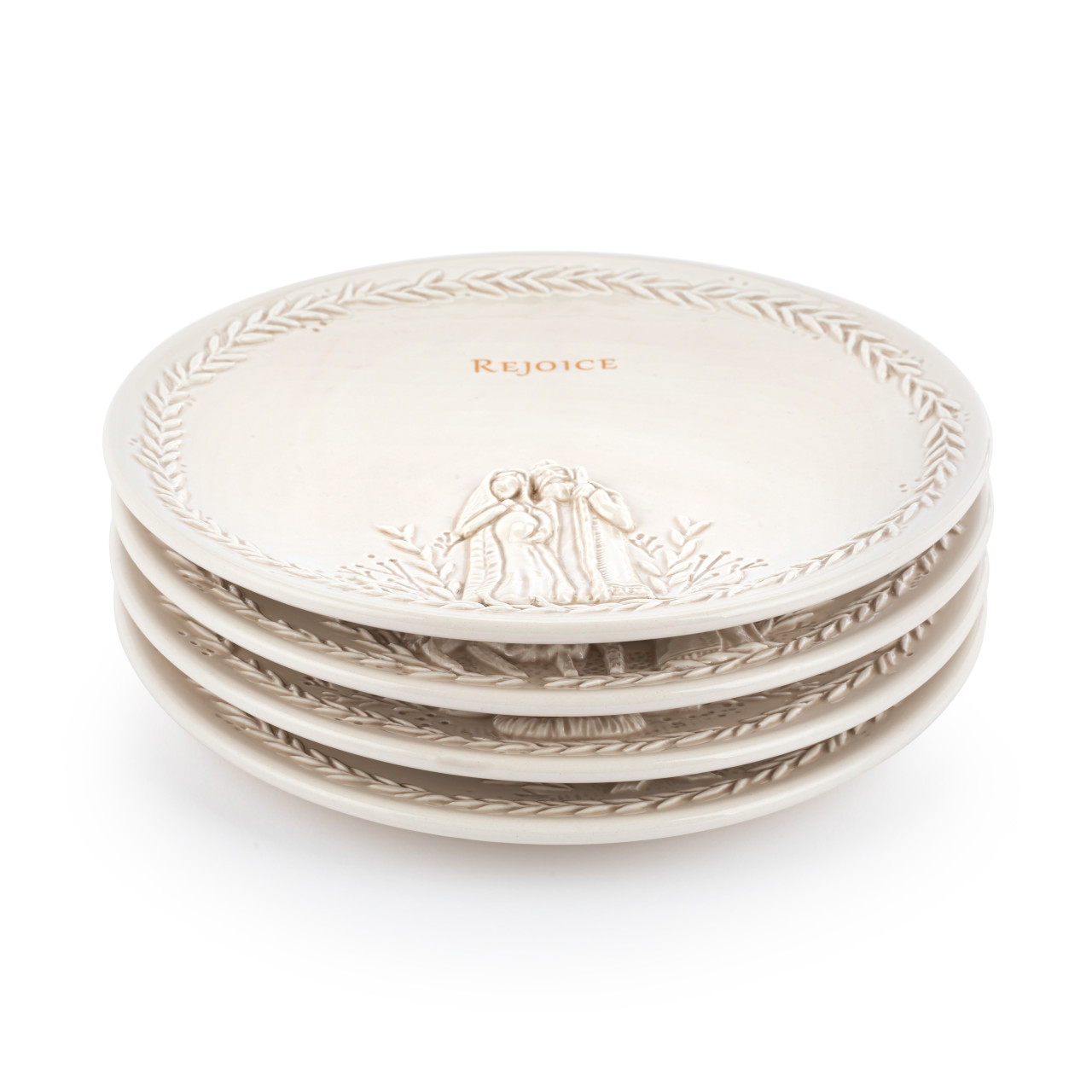 Christmas Journey Ceramic Nativity Appetizer Plates Set of 4 7.5" x 7.5" thumbnail