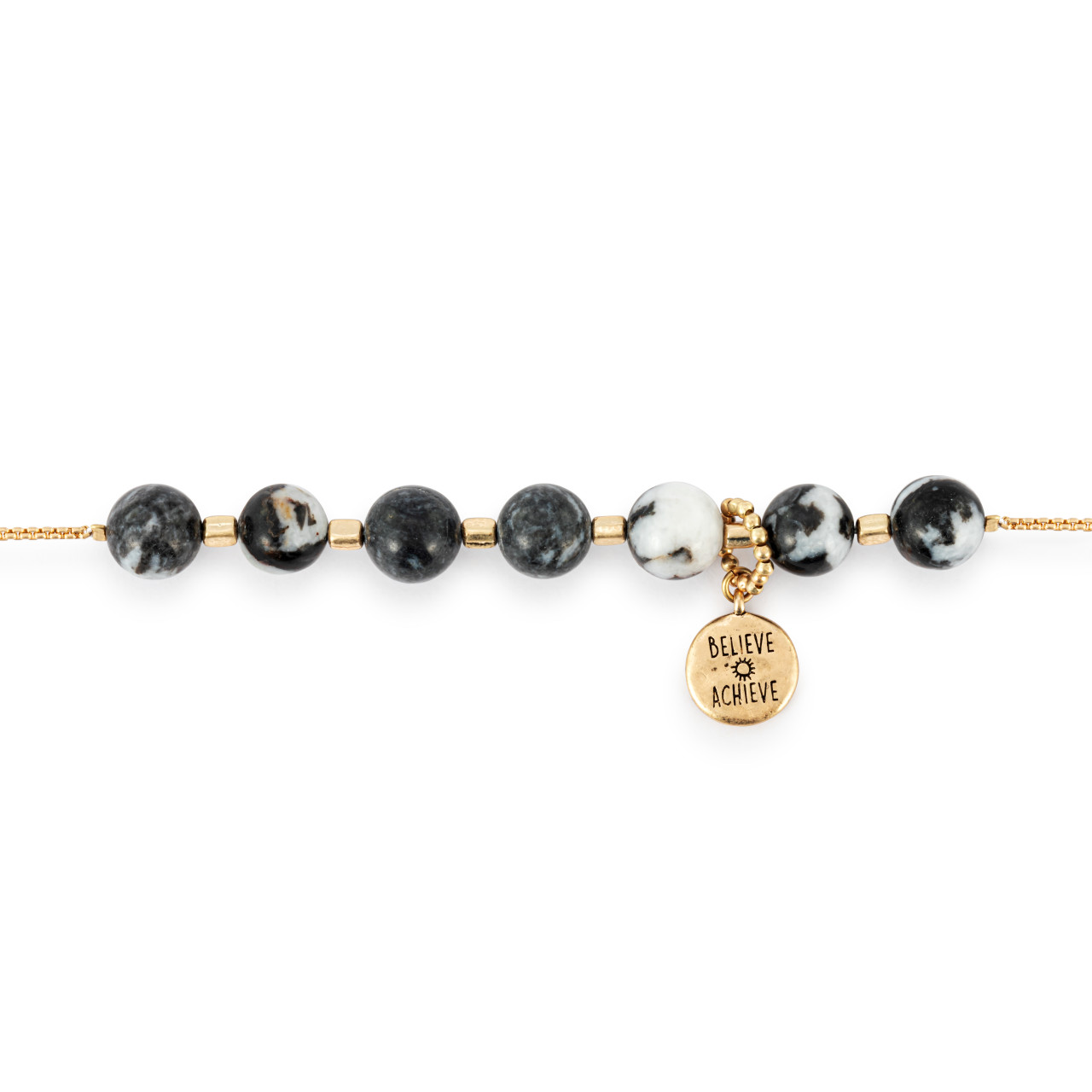 7 Days Tracker Necklace - Black and Gold thumbnail