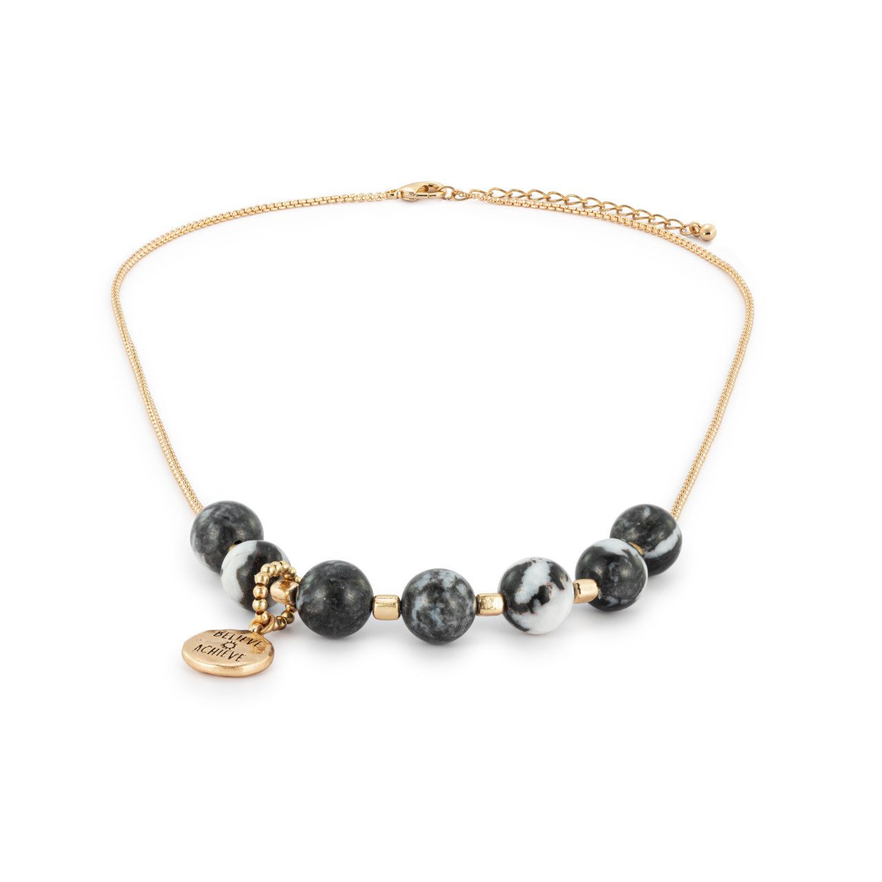 7 Days Black and Gold Adjustable Tracker Necklace 30" thumbnail