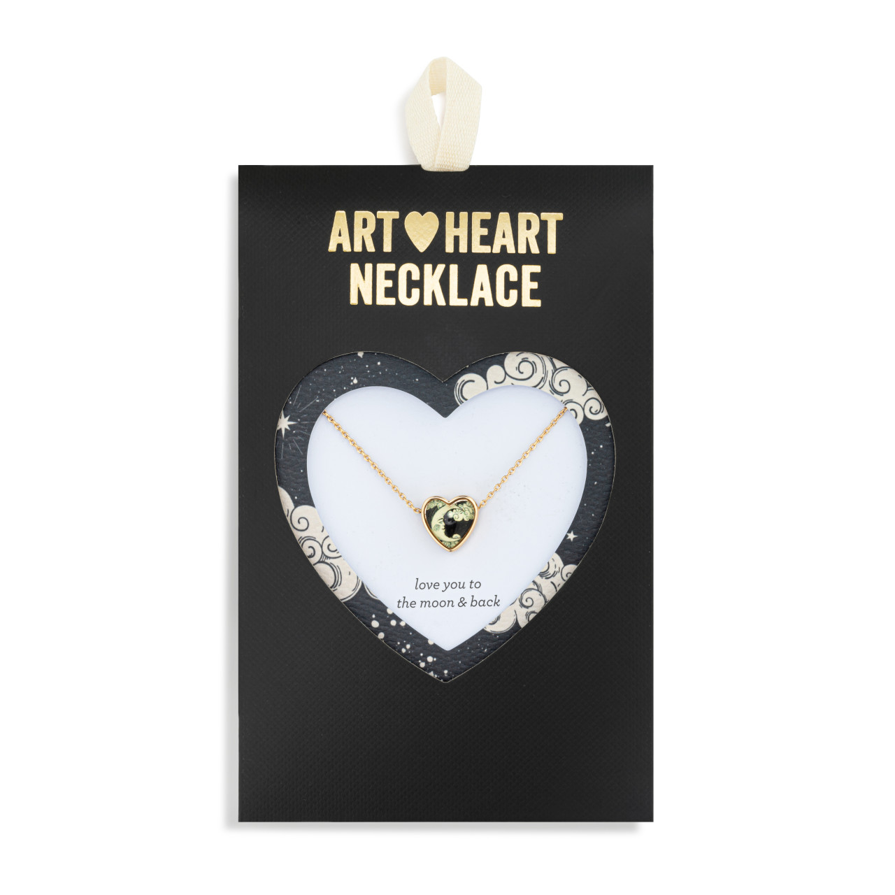 Art Heart Necklace - Moon and Back thumbnail