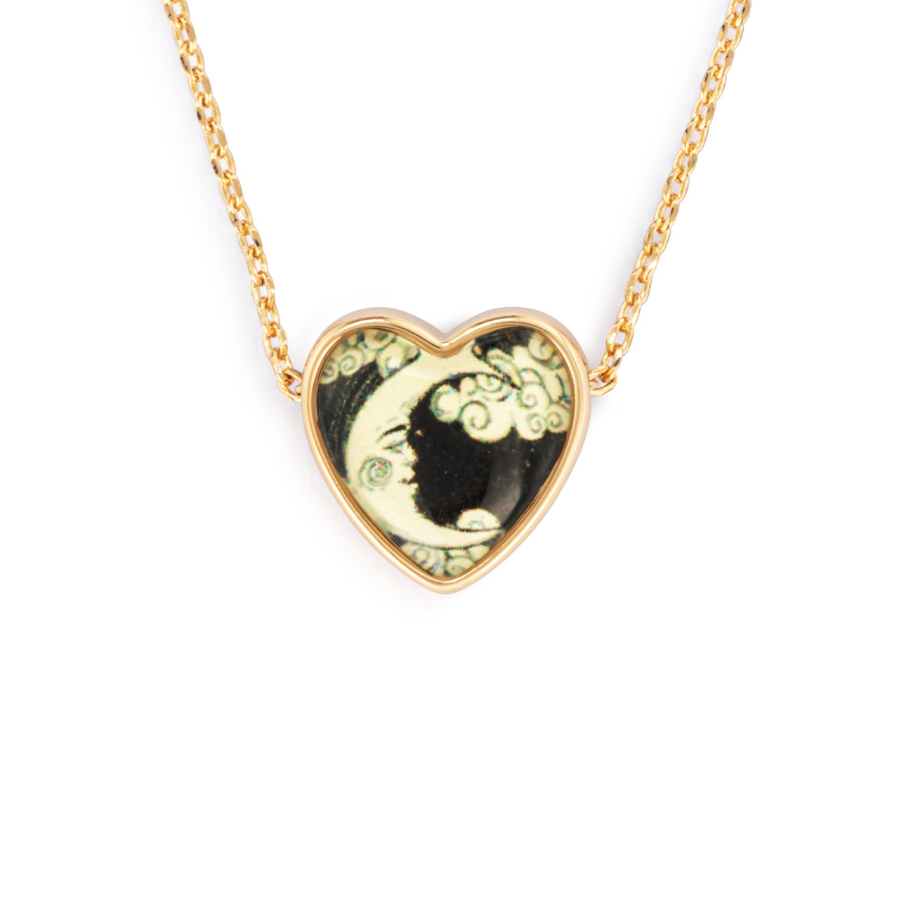Art Heart Necklace - Moon and Back thumbnail
