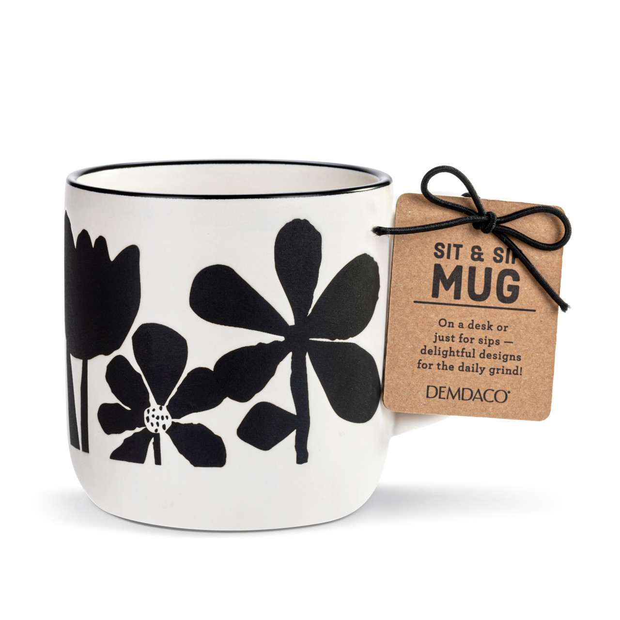 Bold Floral White Mug thumbnail