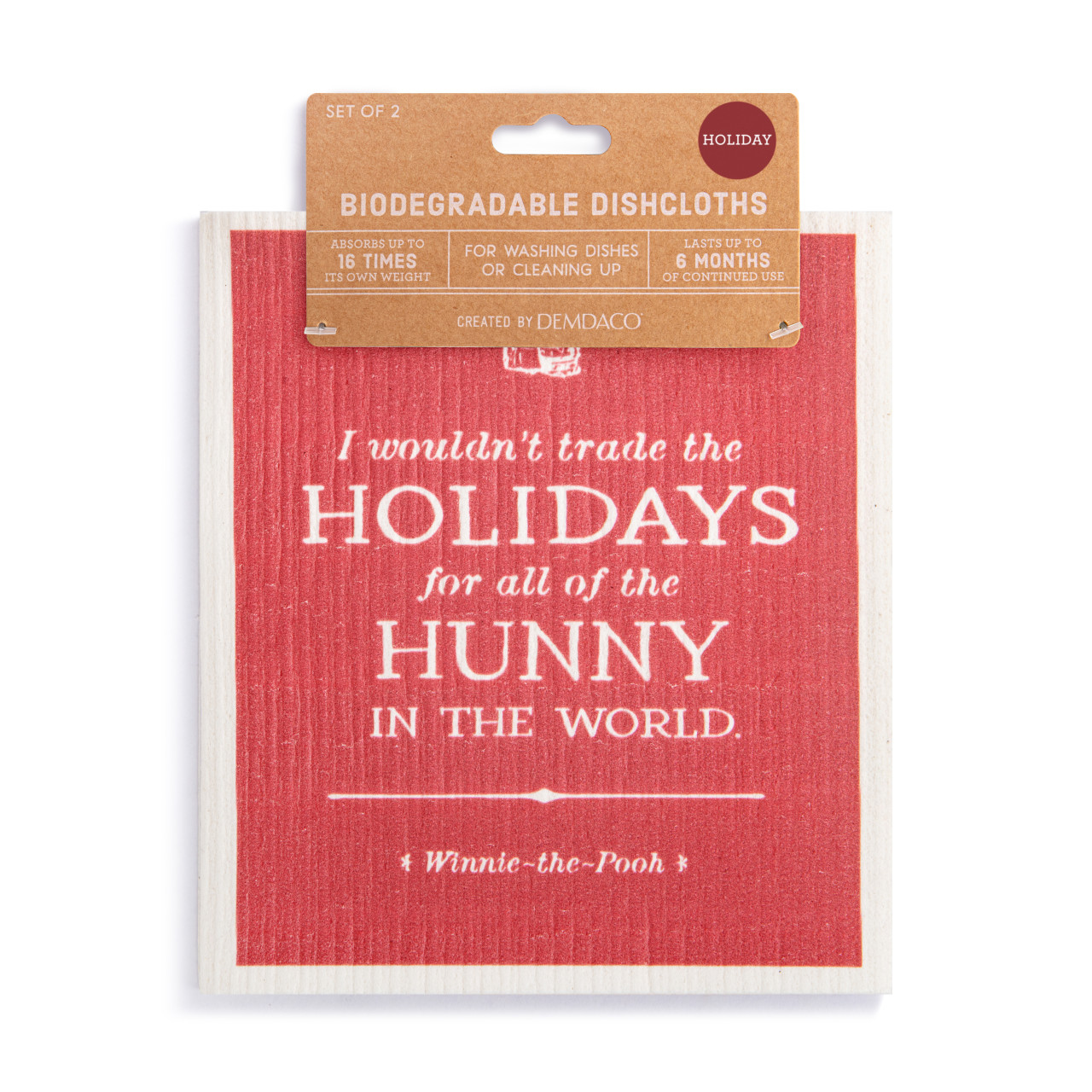 Holiday Biodegradable Dish Cloths Set of 2 - Hunny Holidays thumbnail