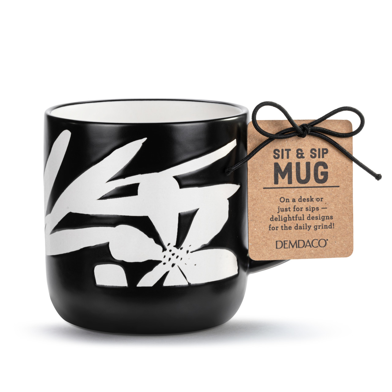 Bold Floral Black Mug thumbnail