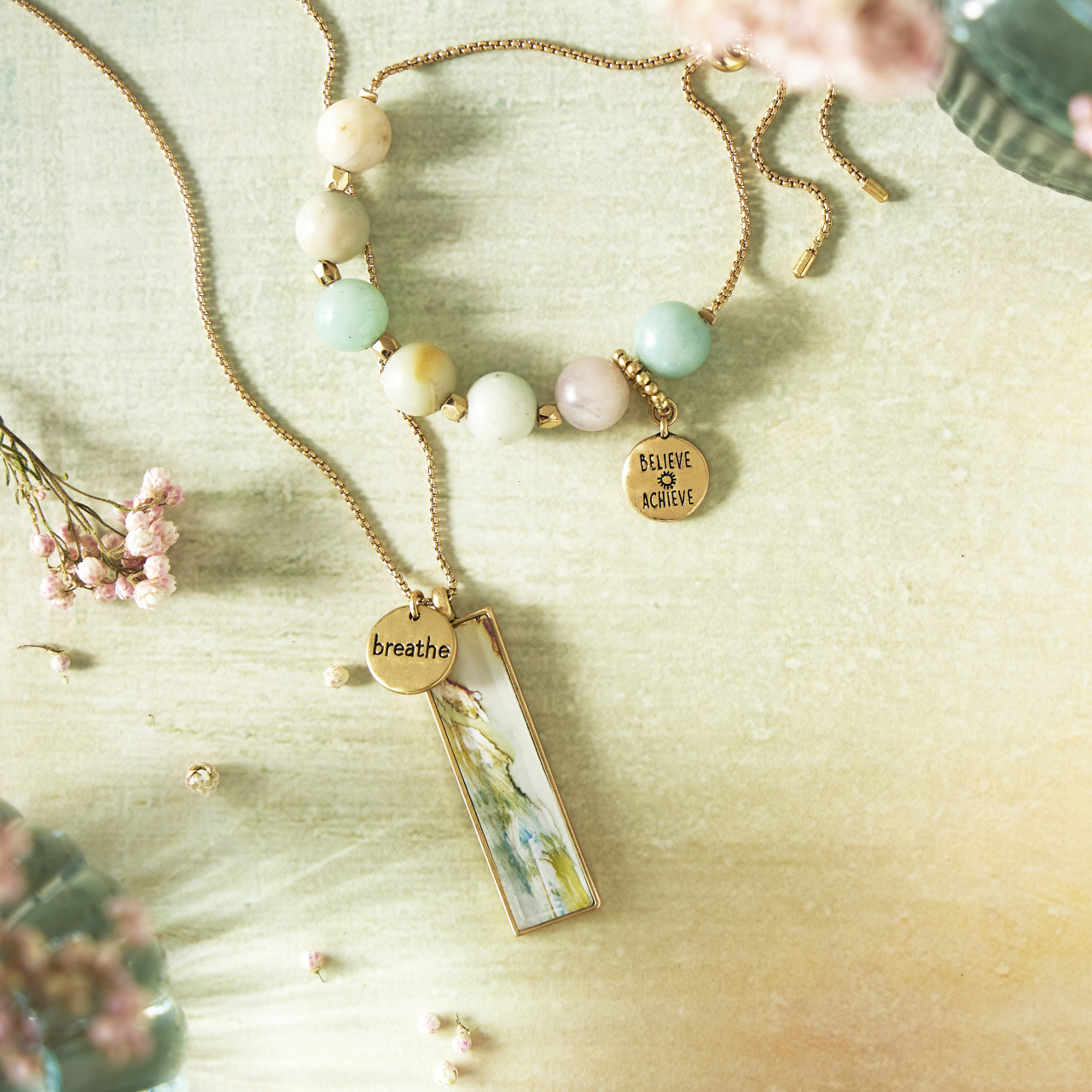 7 Days Tracker Bracelet - Turquoise and Gold thumbnail