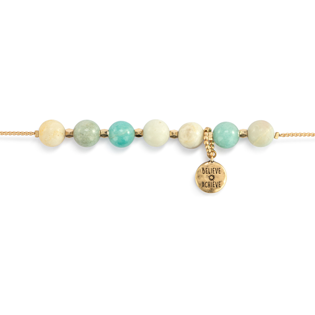 7 Days Tracker Bracelet - Turquoise and Gold thumbnail