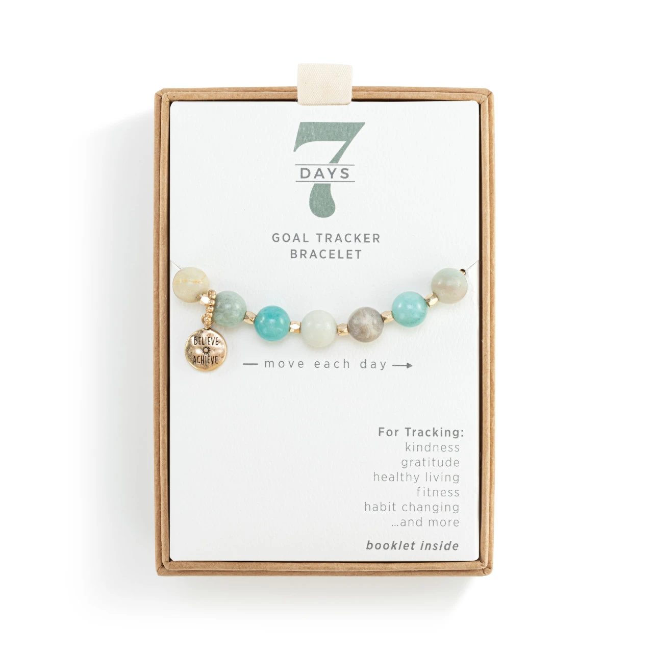 7 Days Tracker Bracelet - Turquoise and Gold thumbnail