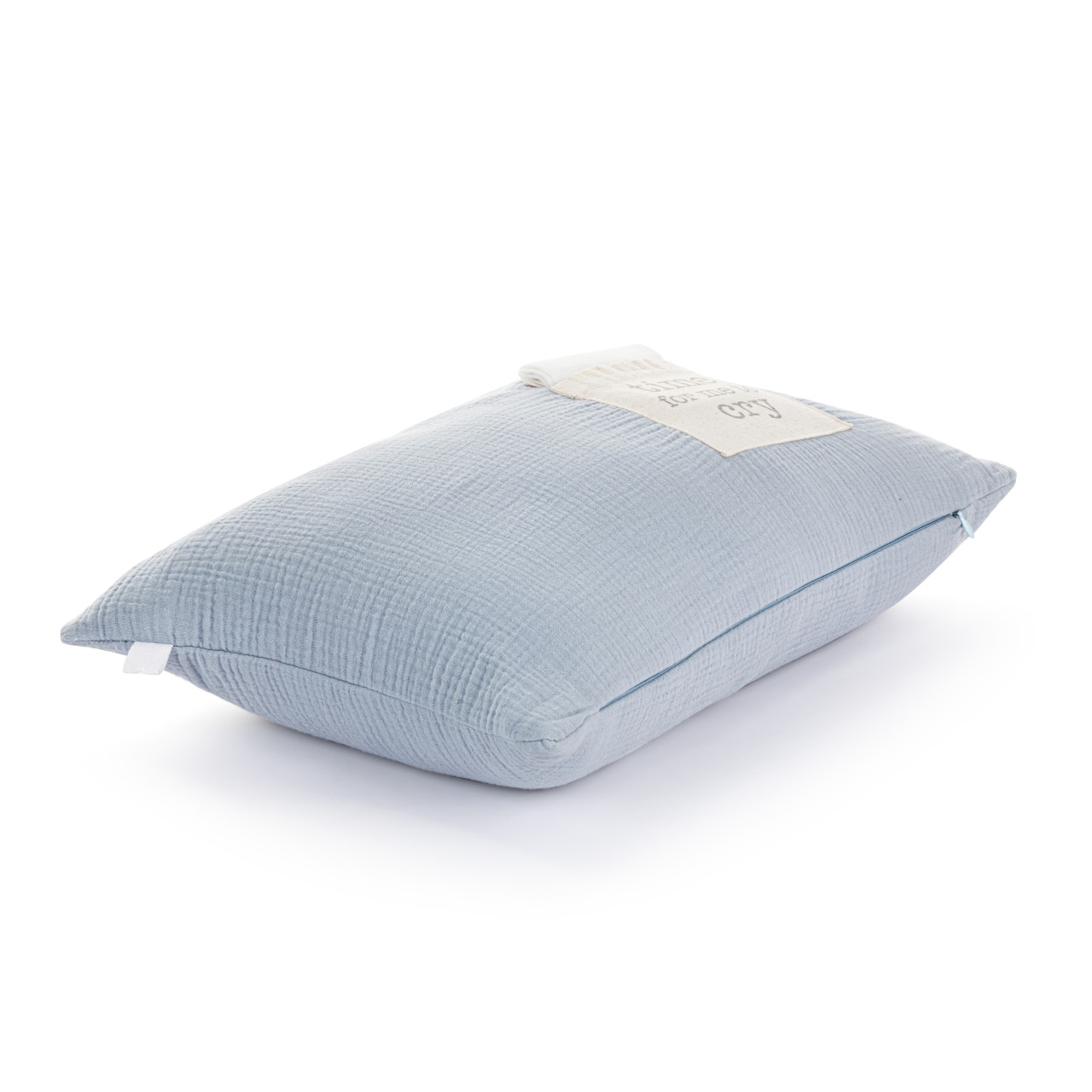 Comfort Collection Blue Gray Time For Me To Cry Pillow 8" x 12" thumbnail