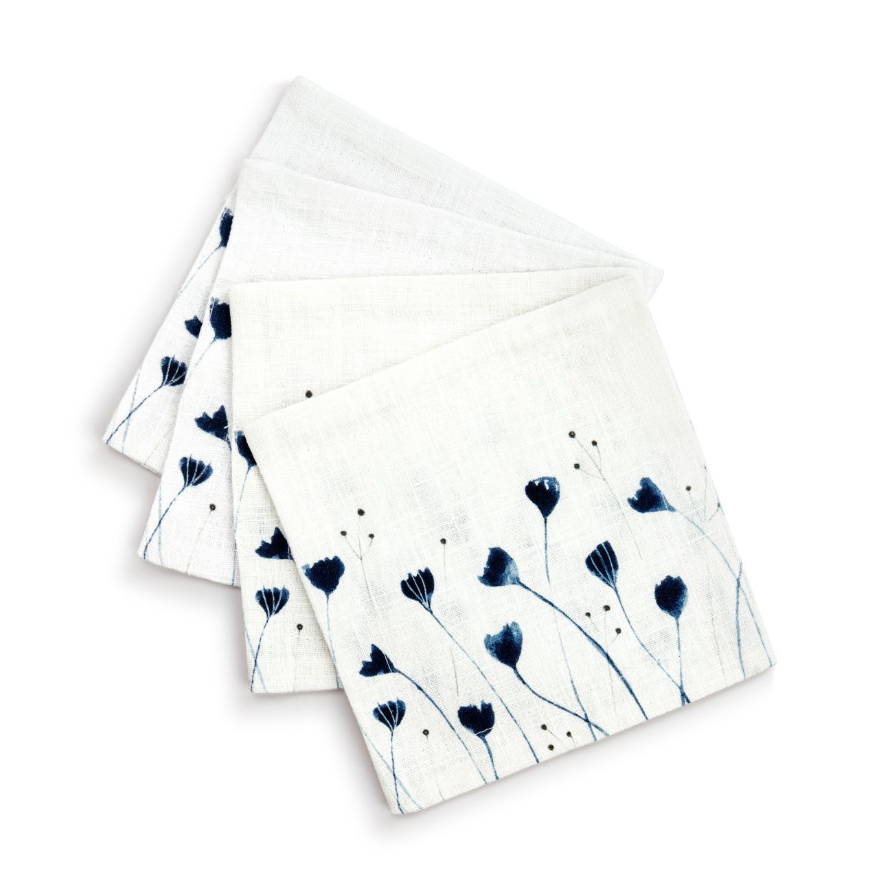 Blue Wildflowers Fabric Cocktail Napkin thumbnail