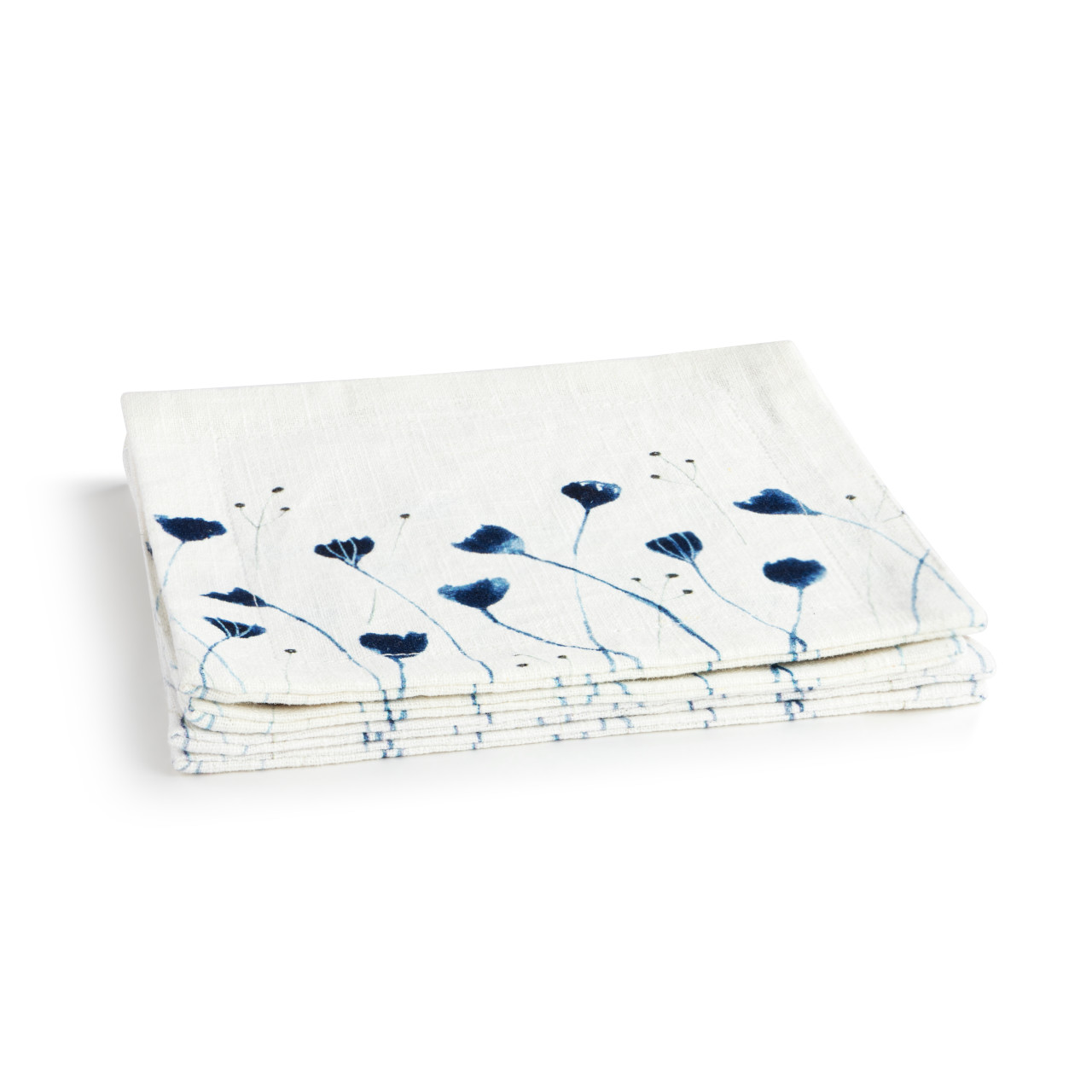 Blue Wildflowers Fabric Cocktail Napkin thumbnail