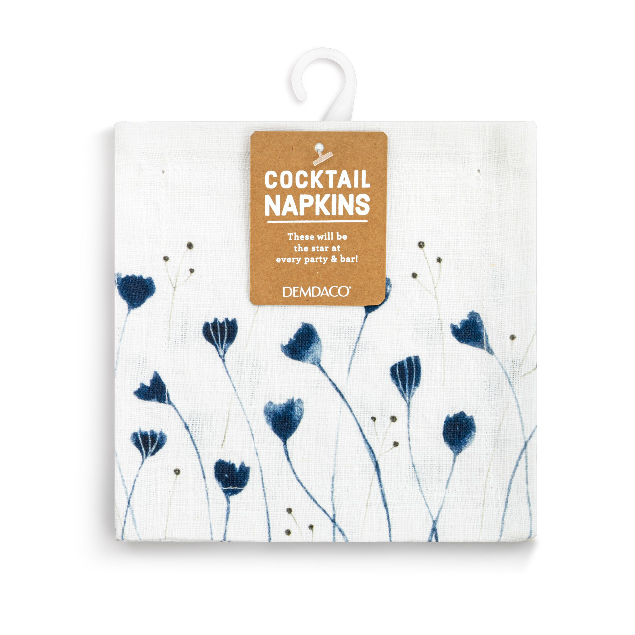 Blue Wildflowers Fabric Cocktail Napkin thumbnail