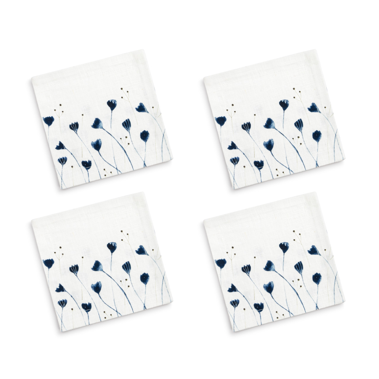 Blue Wildflowers Fabric Cocktail Napkin thumbnail