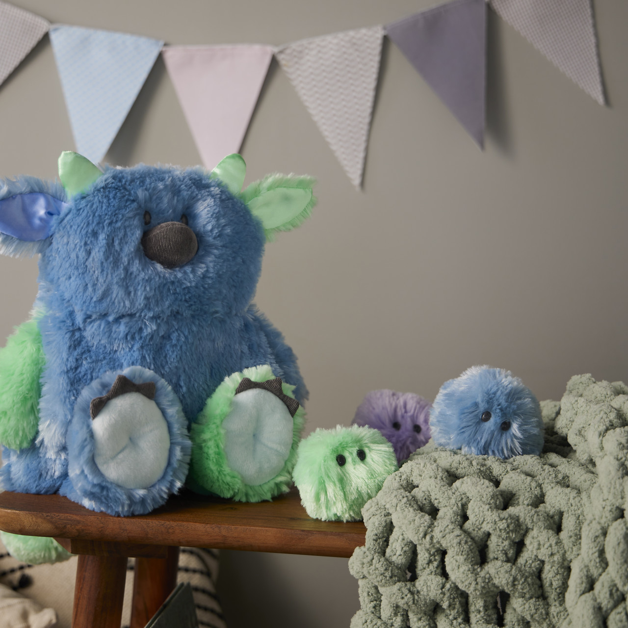 Calming Cuddlers Blue Monster Stuffed Animal 14" thumbnail