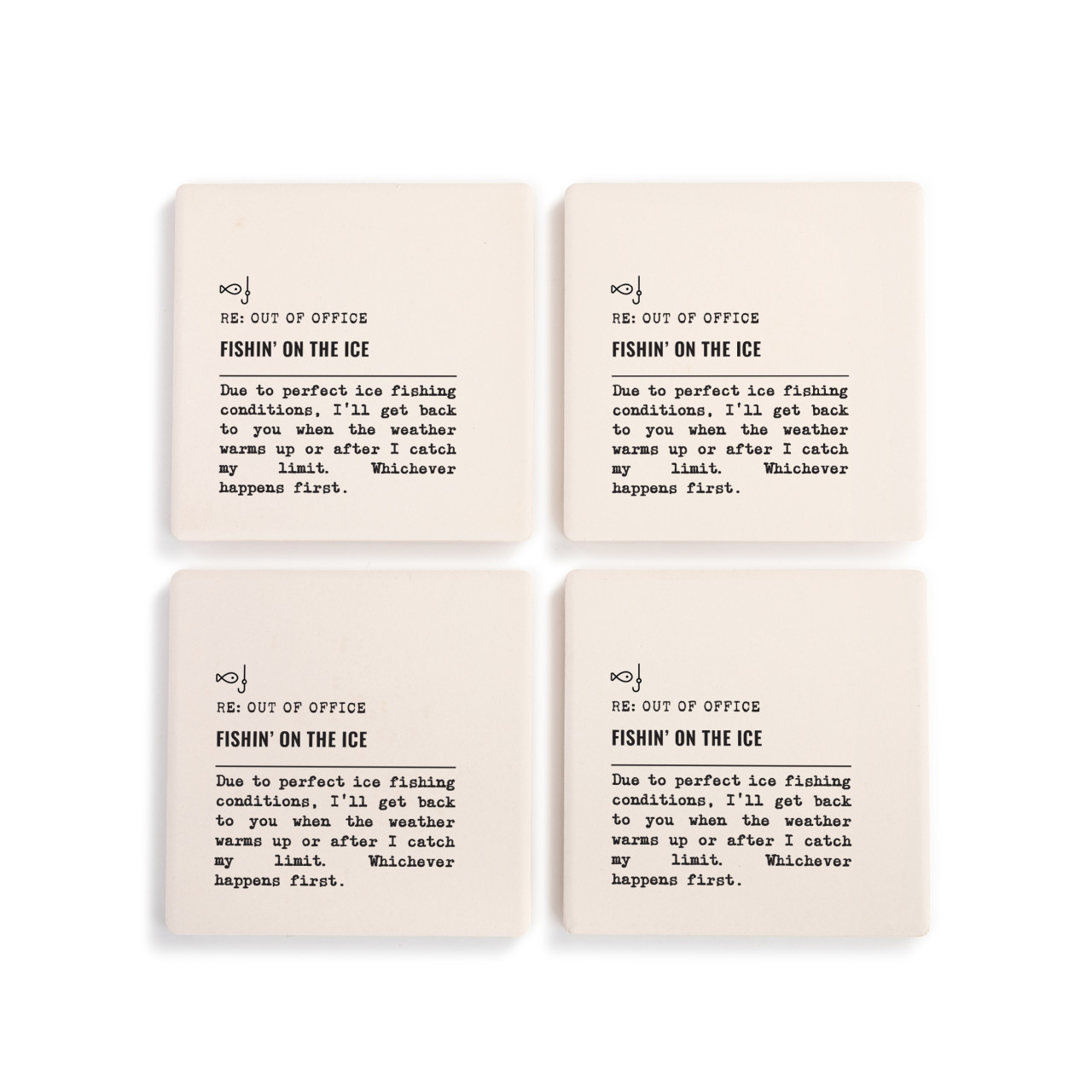 Fishin' on the Ice Coasters - Set of 4 thumbnail