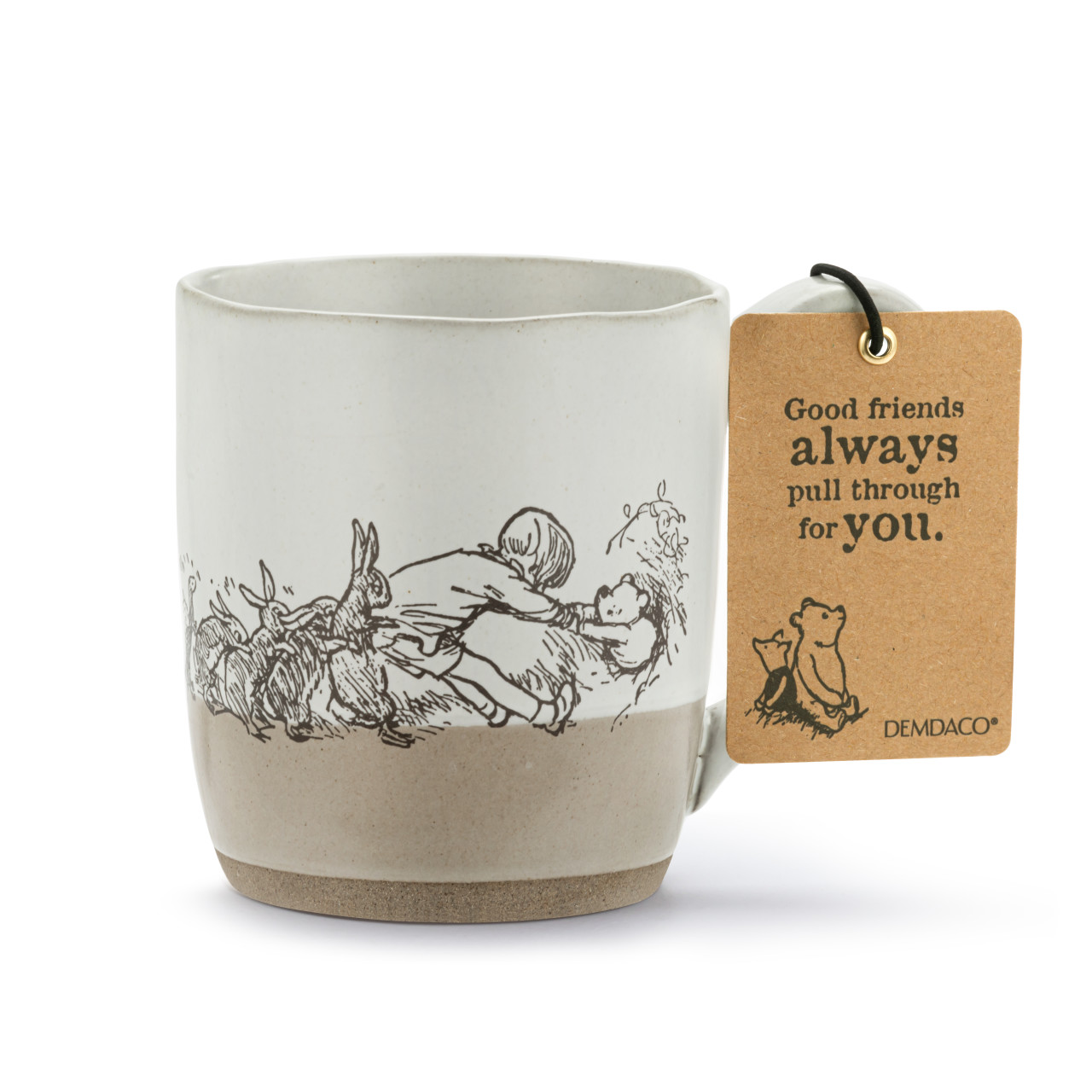 Winnie-the-Pooh Tan & White Stoneware Helping Hands Mug 14oz thumbnail