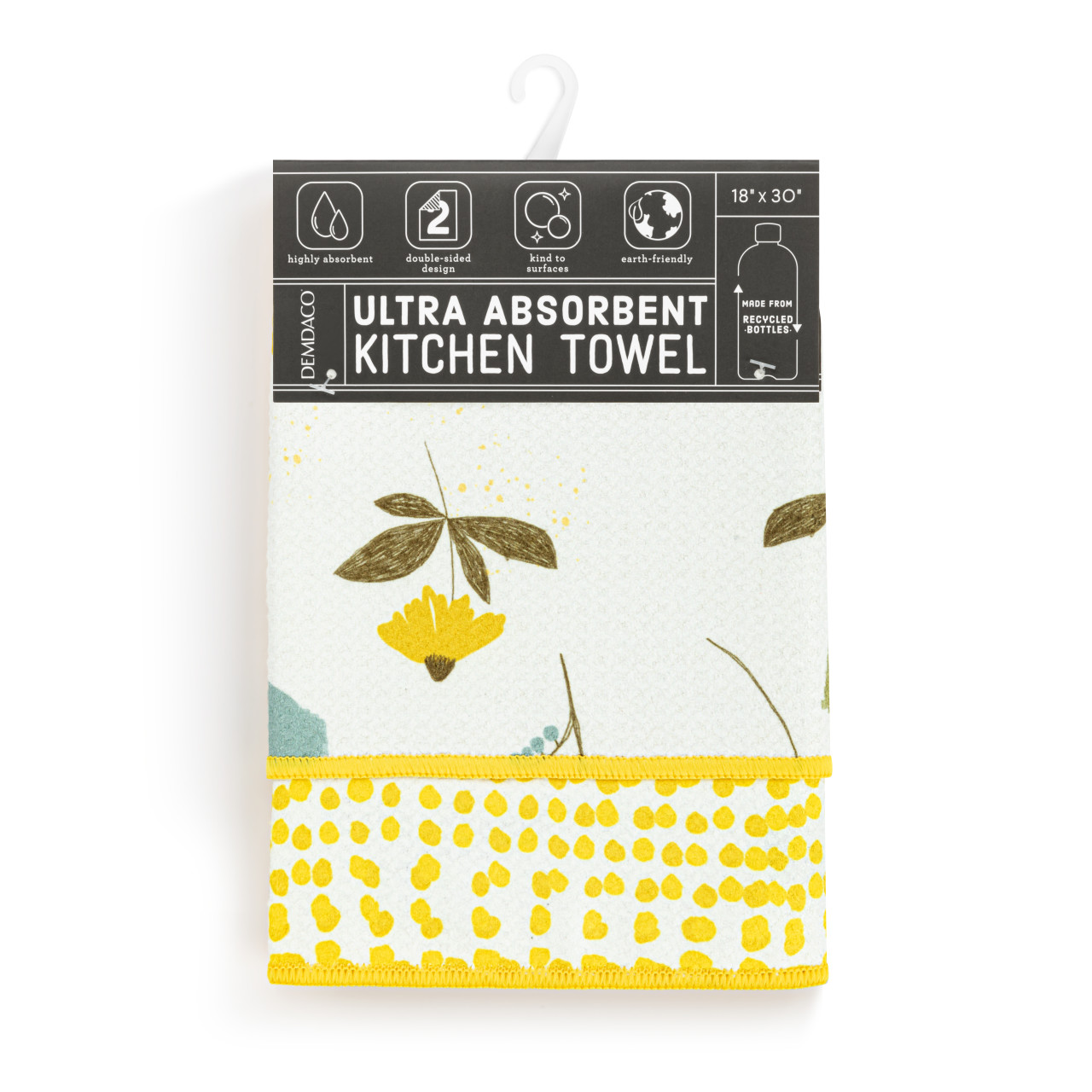 Whimsical Floral Absorbent Reversible Towel - 18x30in thumbnail
