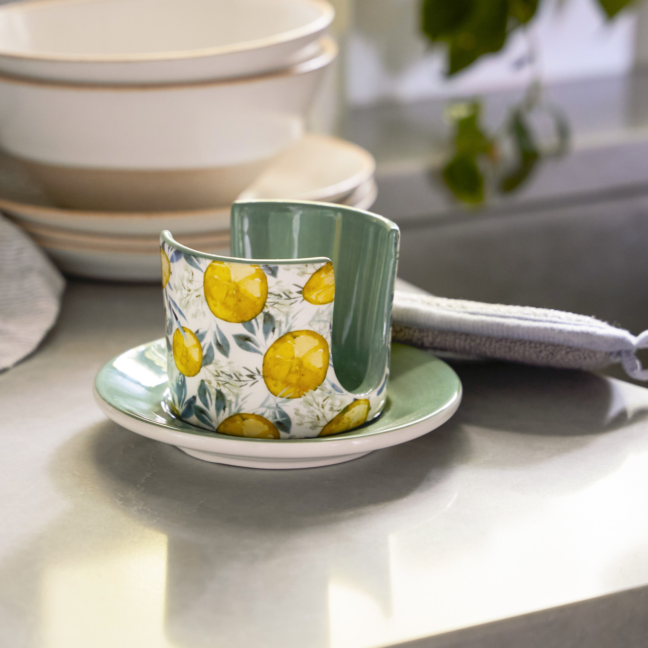 Lemons Soap Dish with Sponge thumbnail