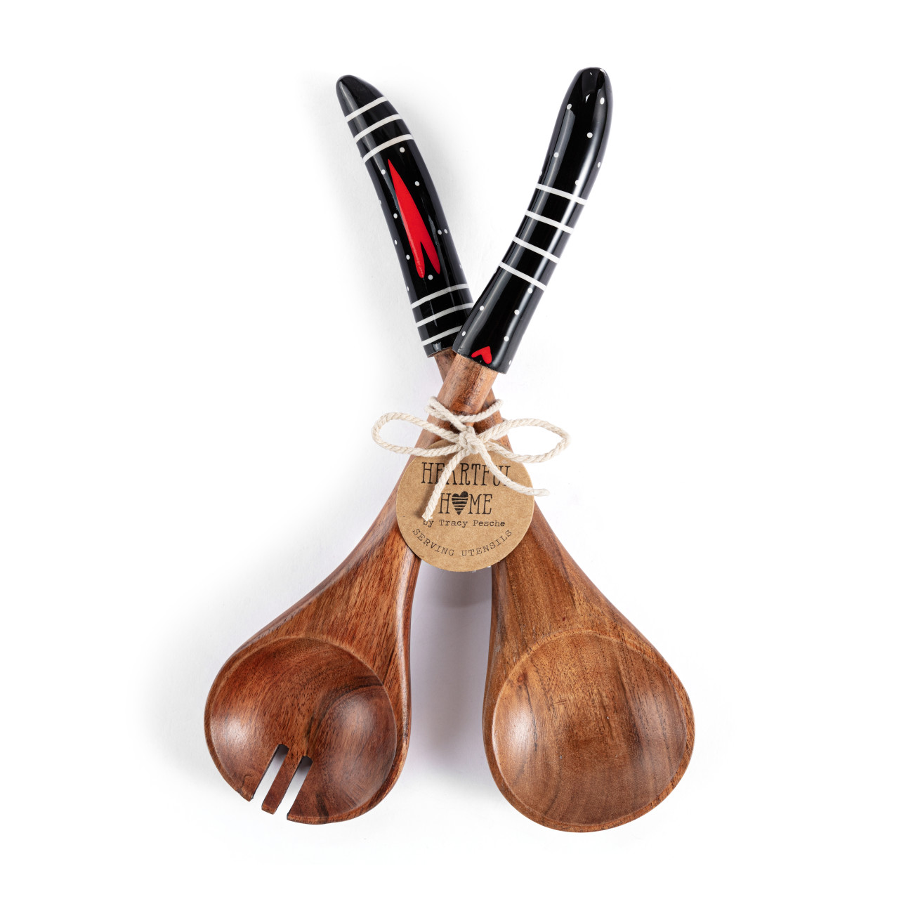 Black and White Heart Serving Utensil Set thumbnail