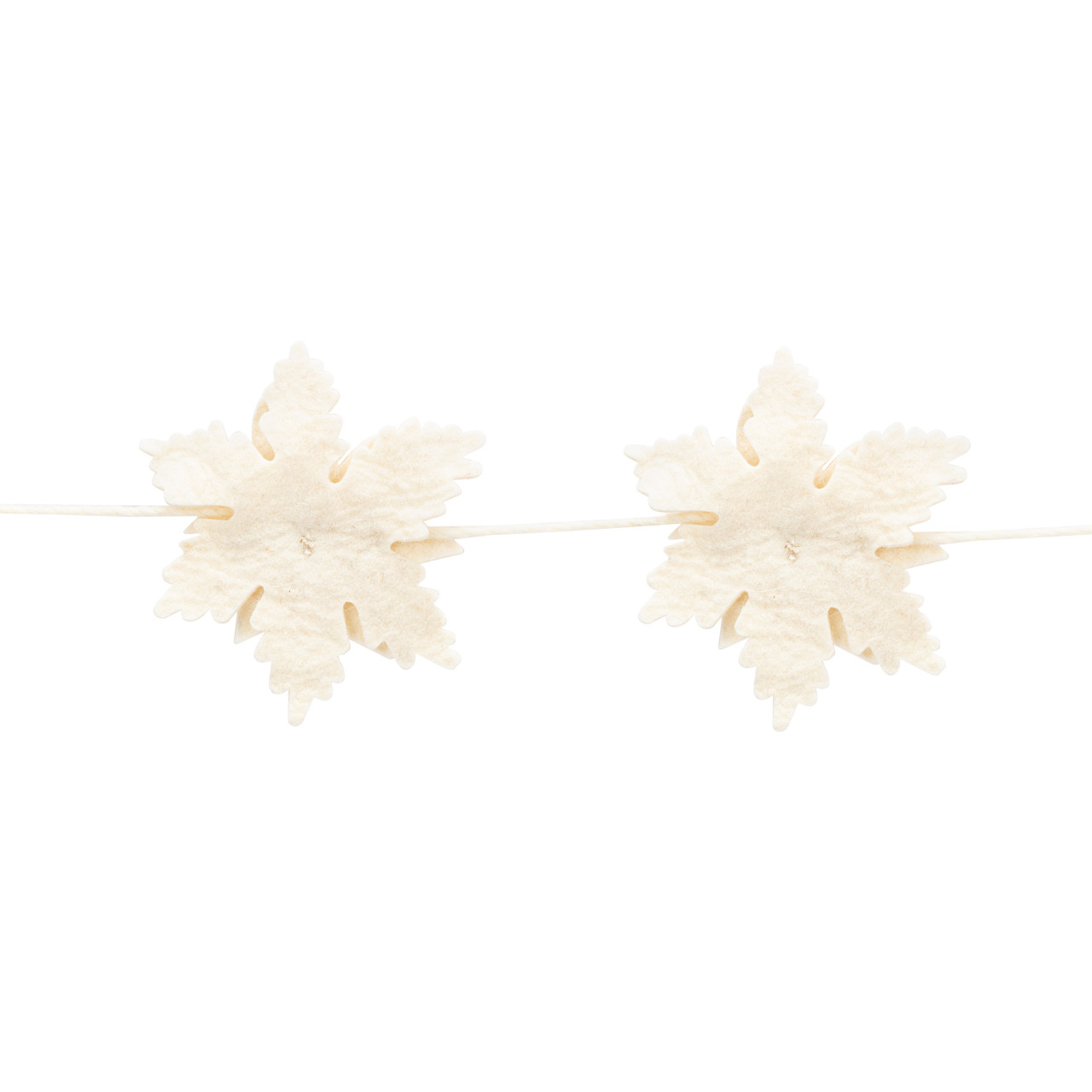 White Poinsettia Felt Garland thumbnail