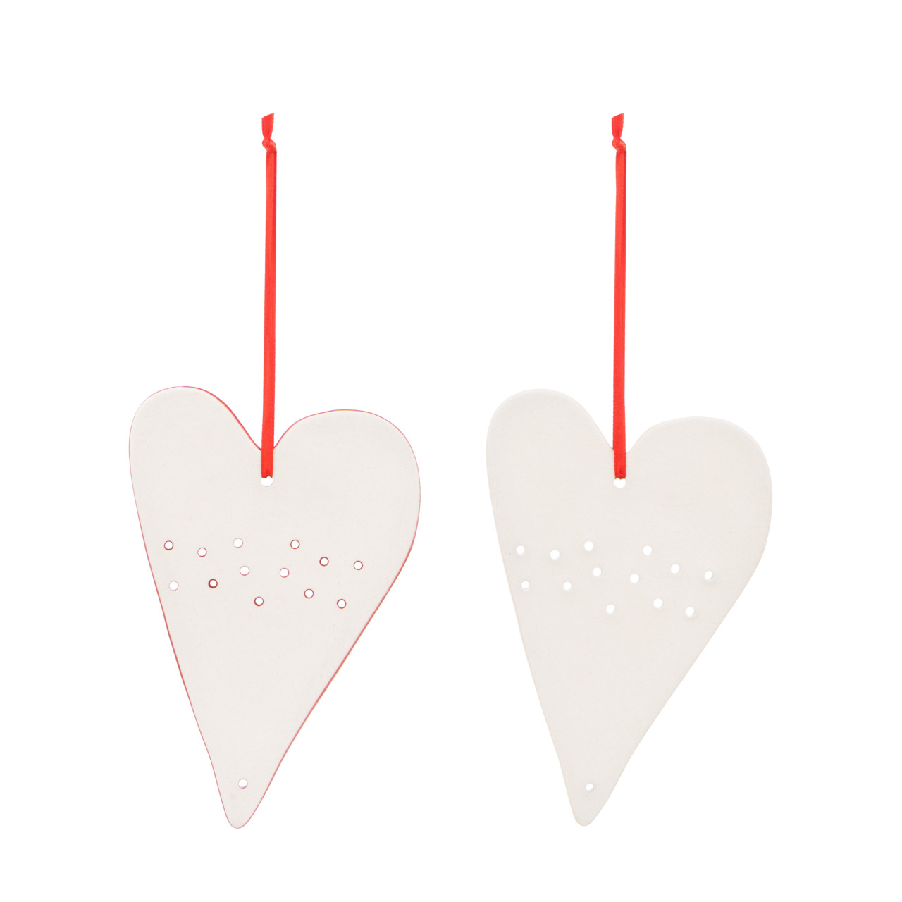 Heart Ceramic Ornaments - Set of 2 thumbnail