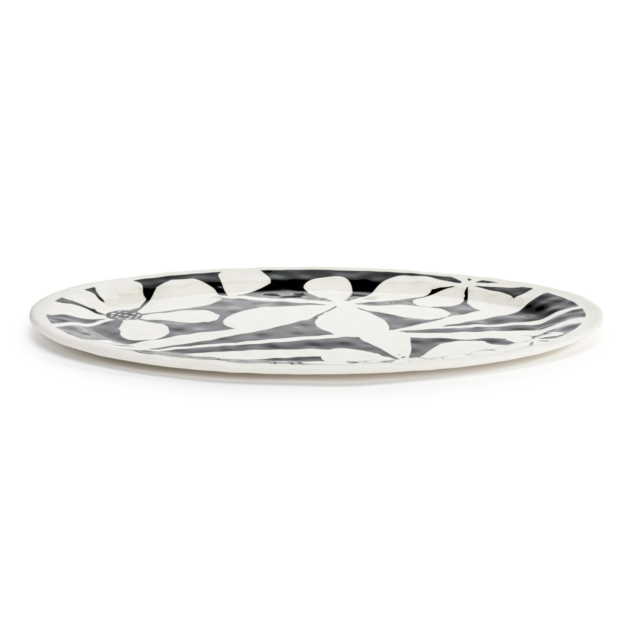 Bold Floral Large Melamine Oval Platter thumbnail
