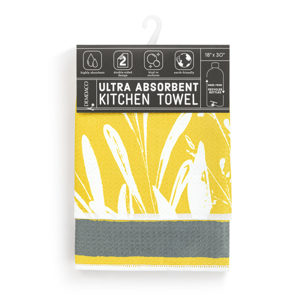 Gold Leaves Absorbent Reversible Towel - 18x30in thumbnail