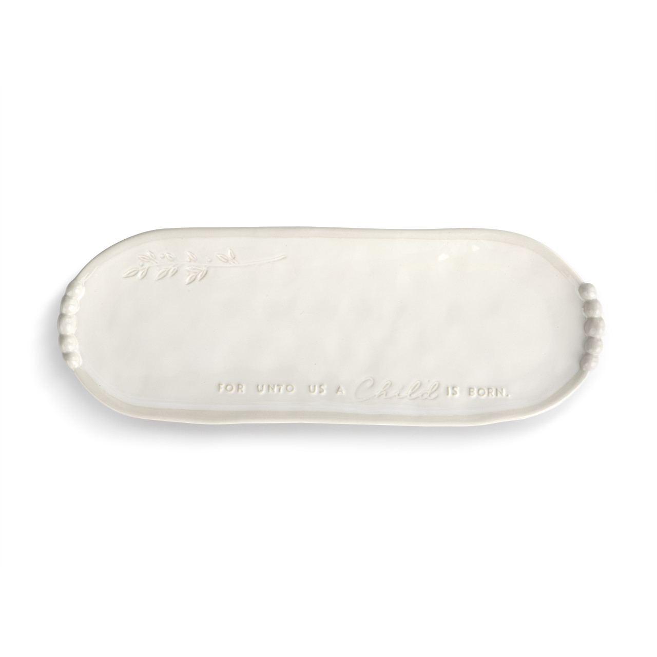 Christmas Journey Ceramic A Child is Born Serving Platter 6" x 16" thumbnail