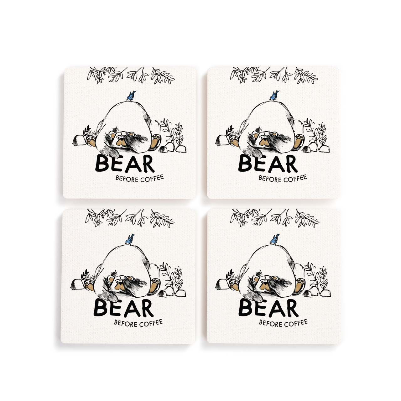 Bear Before Coffee Coasters -Set of 4 thumbnail