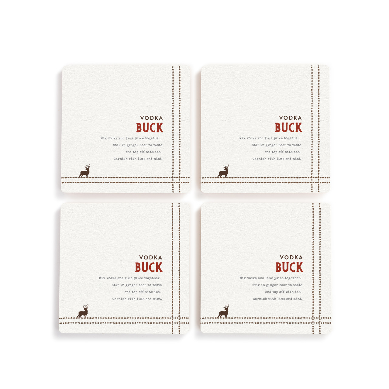 Recipes Vodka Buck Coasters - Set of 4 thumbnail