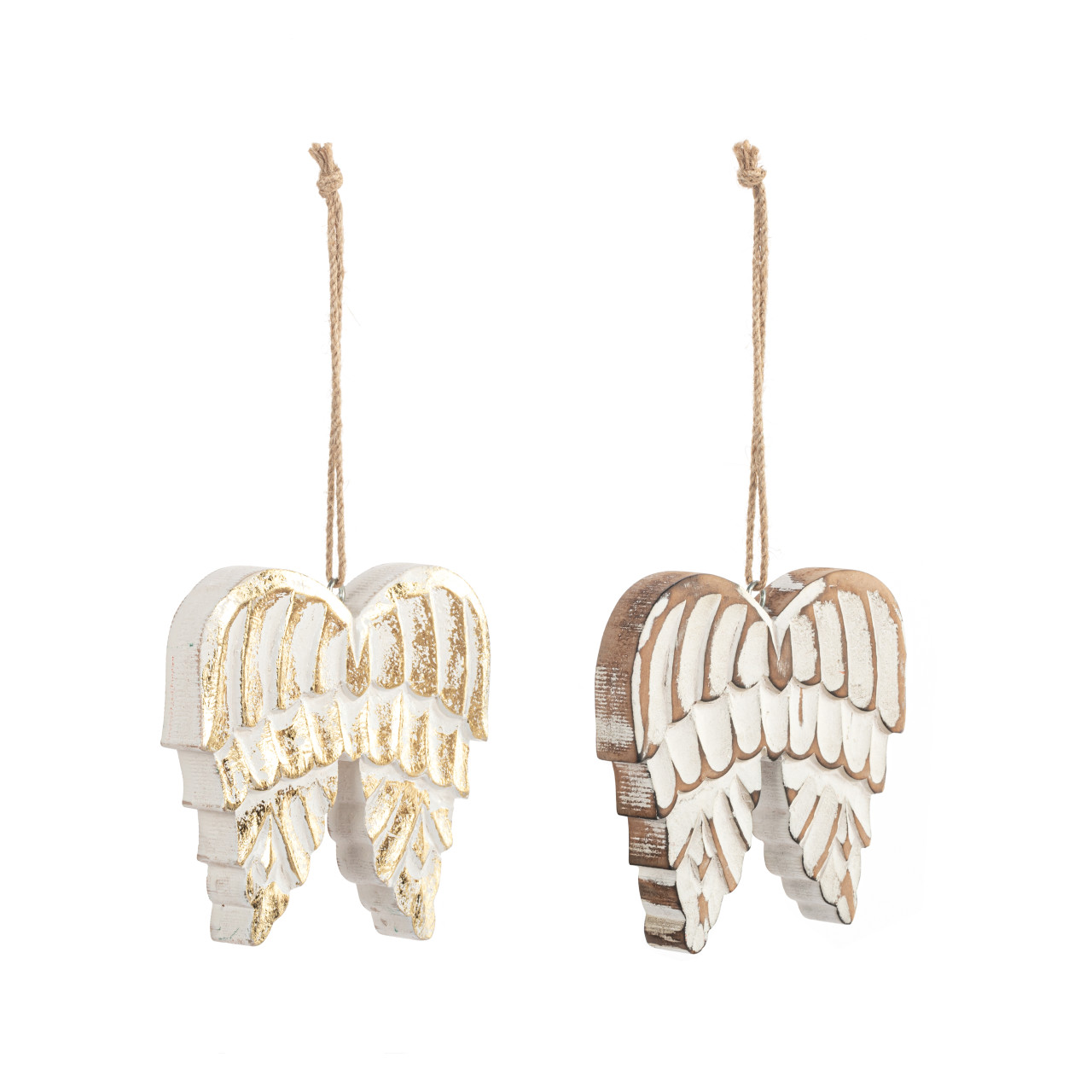 Wood Angel Wing Ornaments - 2 Assorted thumbnail